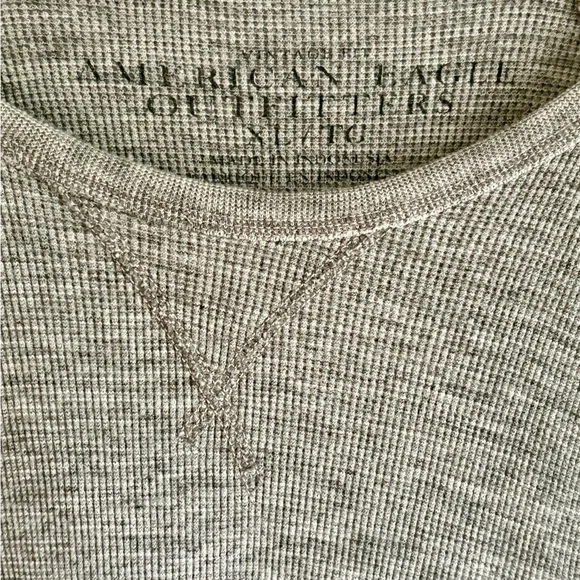 American Eagle Outfitters Heathered Gray Long‎ Sleeve Shirt - Picture 3 of 3